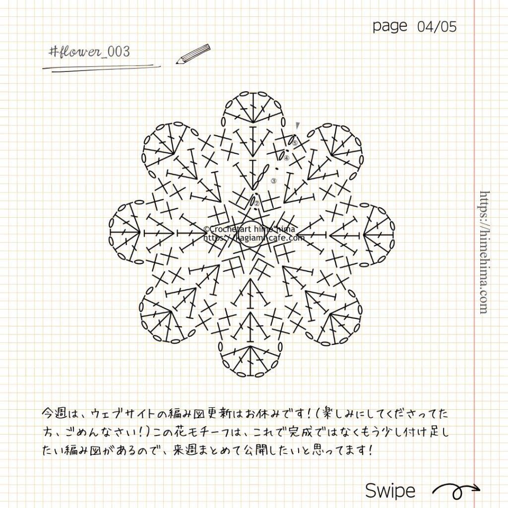 花モチーフの編み図